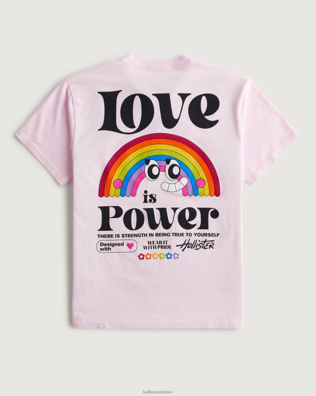 Tops Hollister Men Pride Relaxed Logo Graphic Tee 48820888 Pink