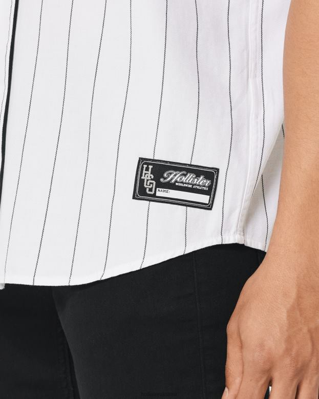 Tops Hollister Men Relaxed Baseball Shirt 48820954 White