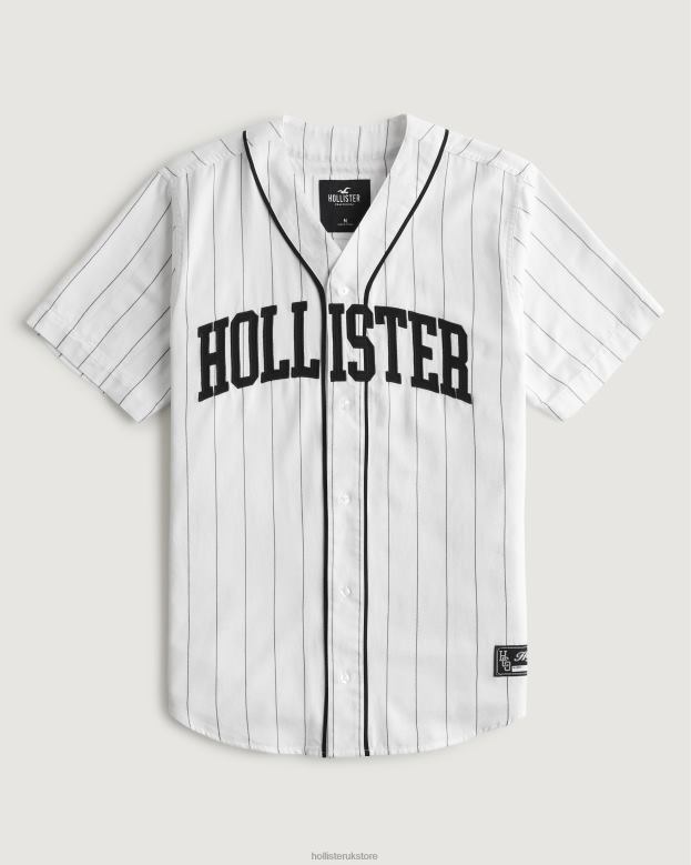 Tops Hollister Men Relaxed Baseball Shirt 48820954 White