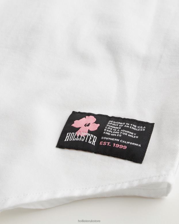 Tops Hollister Men Relaxed Cherry Blossom Logo Graphic Baseball Shirt 488201080 White