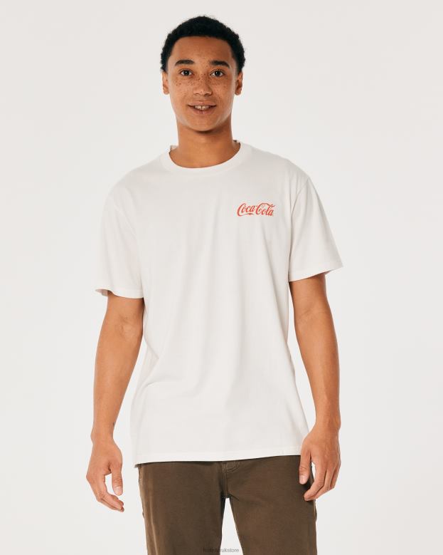 Tops Hollister Men Relaxed Coca-Cola Graphic Tee 48820897 Off White-Coca-Cola