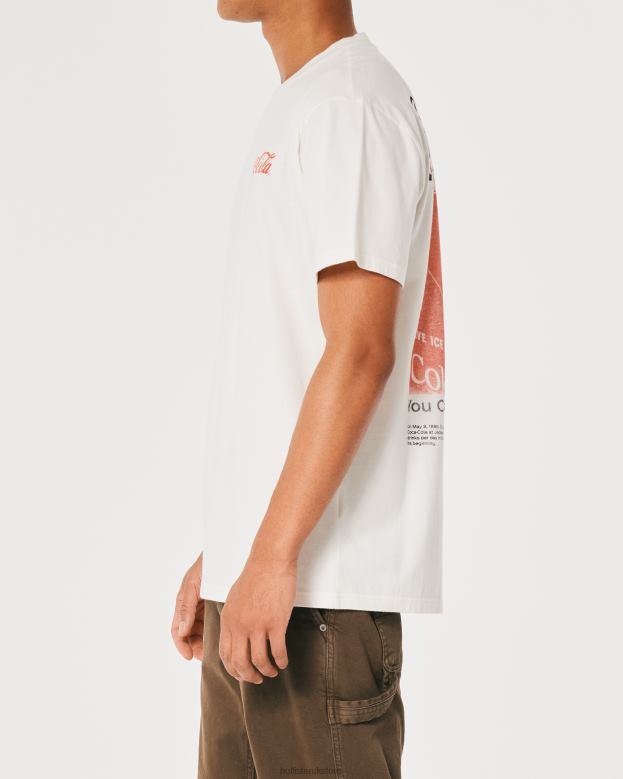 Tops Hollister Men Relaxed Coca-Cola Graphic Tee 48820897 Off White-Coca-Cola