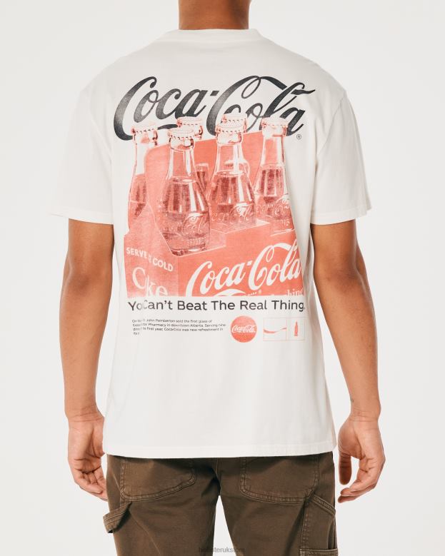 Tops Hollister Men Relaxed Coca-Cola Graphic Tee 48820897 Off White-Coca-Cola