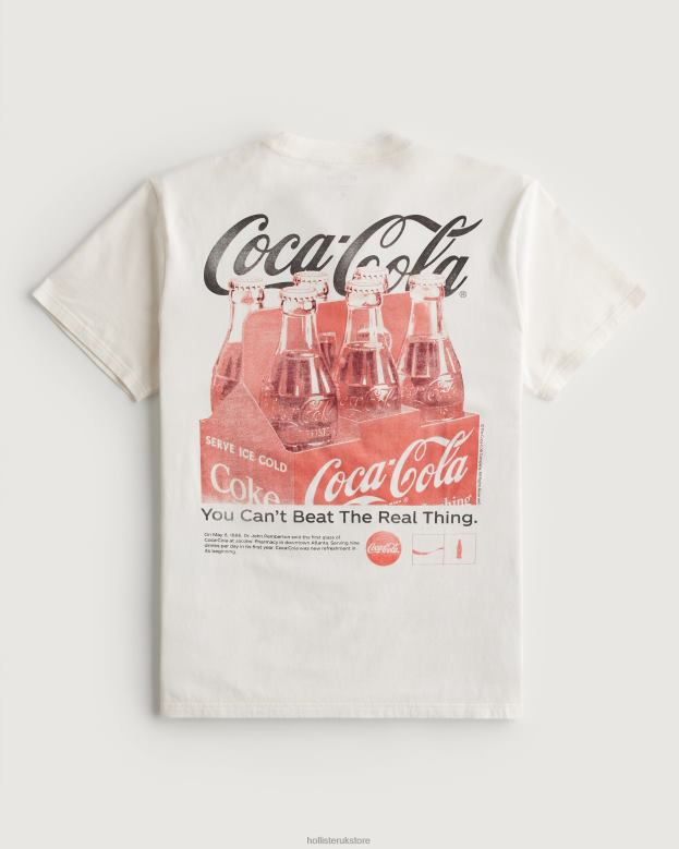 Tops Hollister Men Relaxed Coca-Cola Graphic Tee 48820897 Off White-Coca-Cola