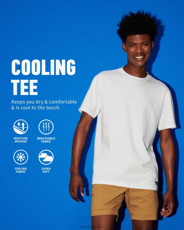 Tops Hollister Men Relaxed Cooling Tee 48820838 Dark Grey