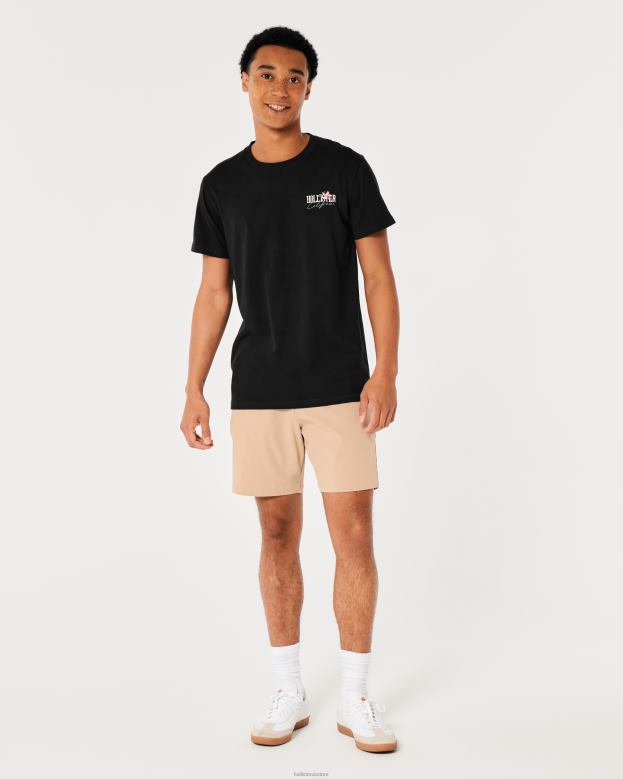 Tops Hollister Men Relaxed Floral Logo Graphic Tee 48820875 Black