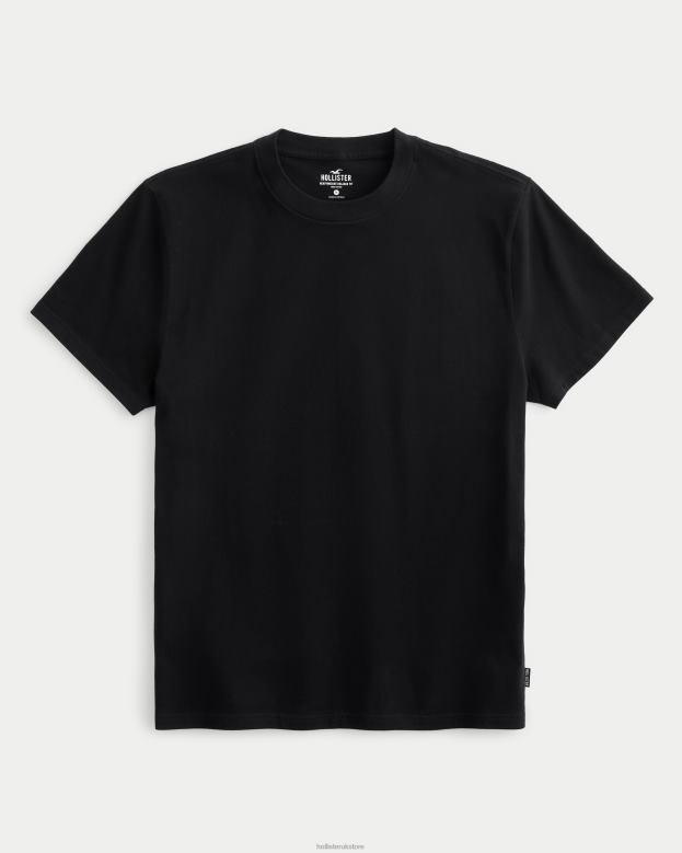 Tops Hollister Men Relaxed Heavyweight Crew T-Shirt 48820960 Black