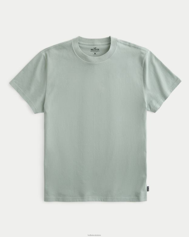 Tops Hollister Men Relaxed Heavyweight Crew T-Shirt 48820960 Black