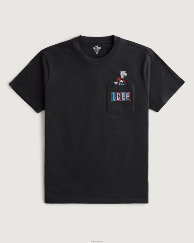 Tops Hollister Men Relaxed Icee Graphic Tee 48820849 Black-Icee