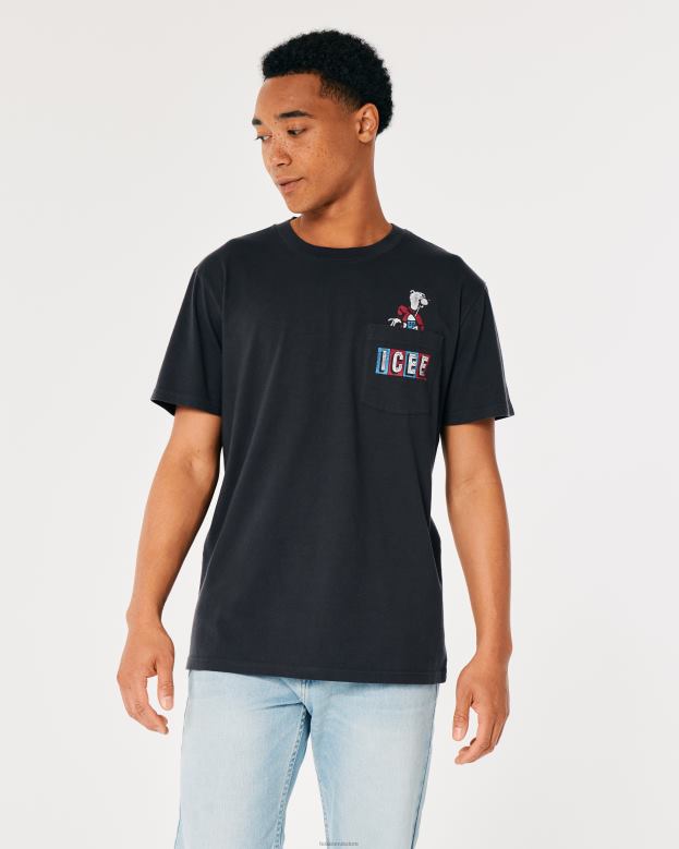 Tops Hollister Men Relaxed Icee Graphic Tee 48820849 Black-Icee