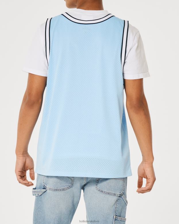 Tops Hollister Men Relaxed Mesh Logo Tank 488201077 Light Blue