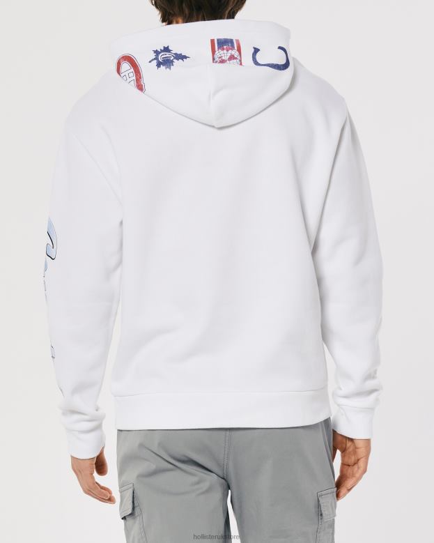 Tops Hollister Men Relaxed Montreal Canadiens Graphic Hoodie 488201086 White