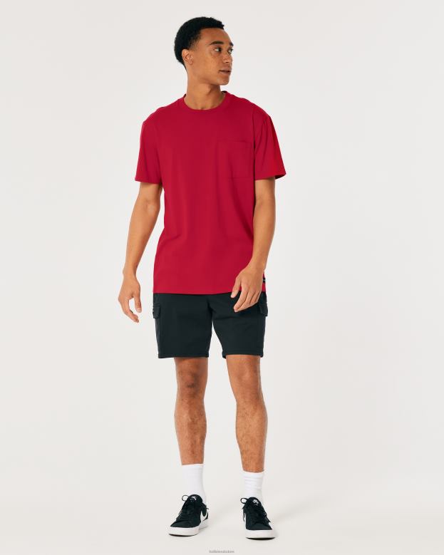 Tops Hollister Men Relaxed Pocket Crew T-Shirt 488201048 Red