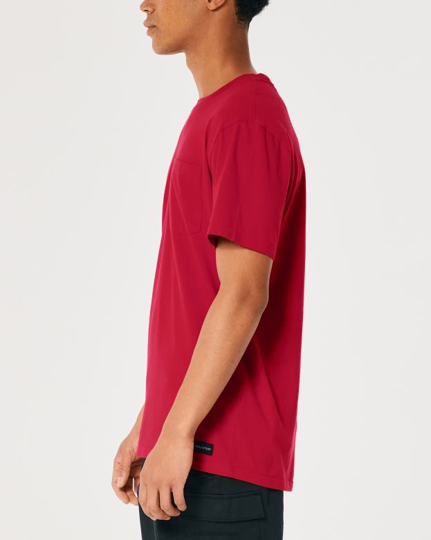 Tops Hollister Men Relaxed Pocket Crew T-Shirt 488201048 Red