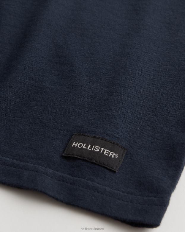 Tops Hollister Men Relaxed Pocket Crew T-Shirt 48820899 Navy