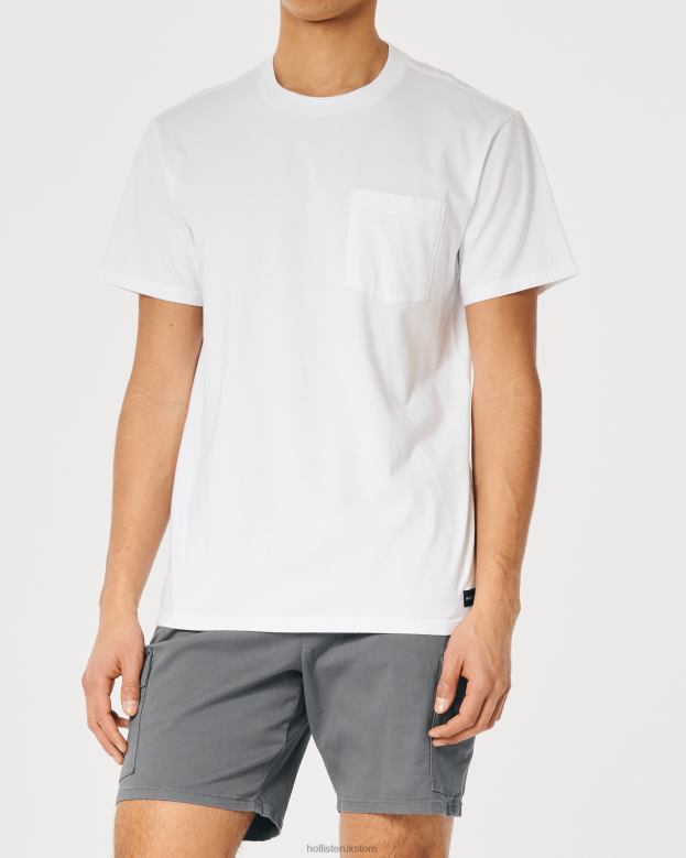 Tops Hollister Men Relaxed Pocket Crew T-Shirt 48820932 White