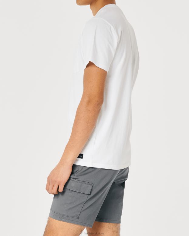 Tops Hollister Men Relaxed Pocket Crew T-Shirt 48820932 White