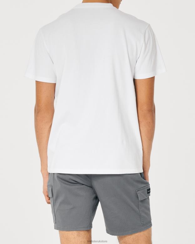 Tops Hollister Men Relaxed Pocket Crew T-Shirt 48820932 White