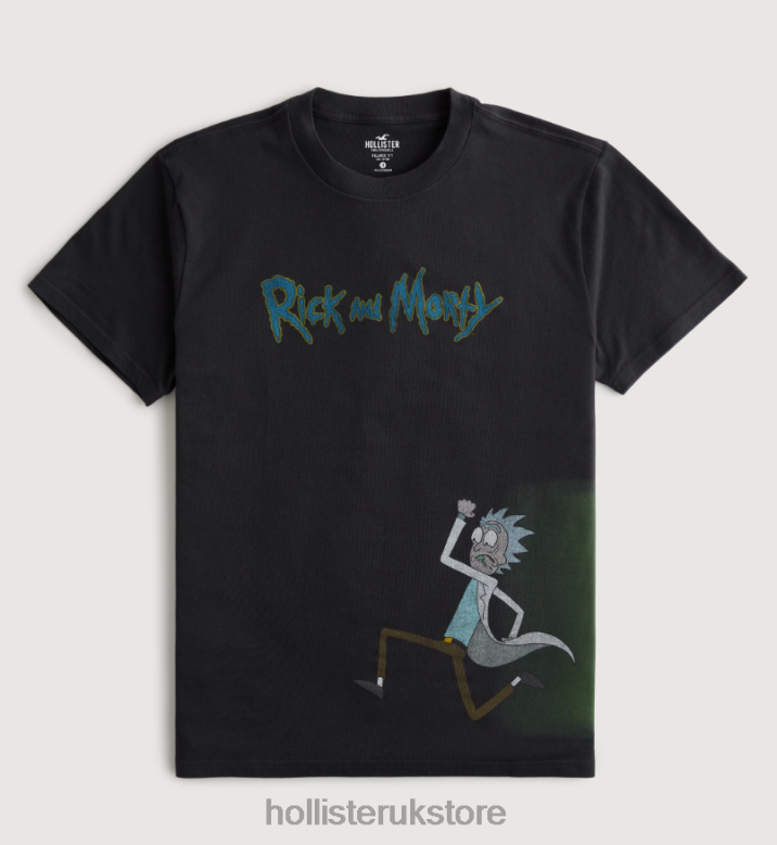 Tops Hollister Men Relaxed Rick  Morty Graphic Tee 488201000 Black-Rm