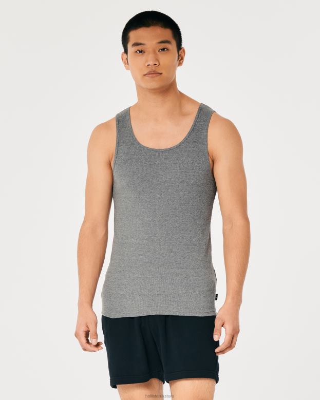 Tops Hollister Men Ribbed Tank 488201058 Heather Grey