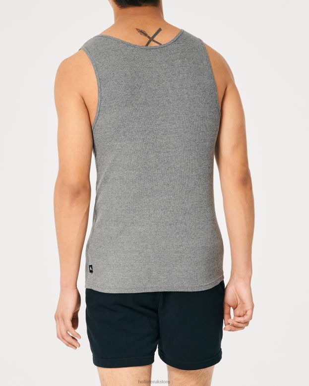 Tops Hollister Men Ribbed Tank 488201058 Heather Grey