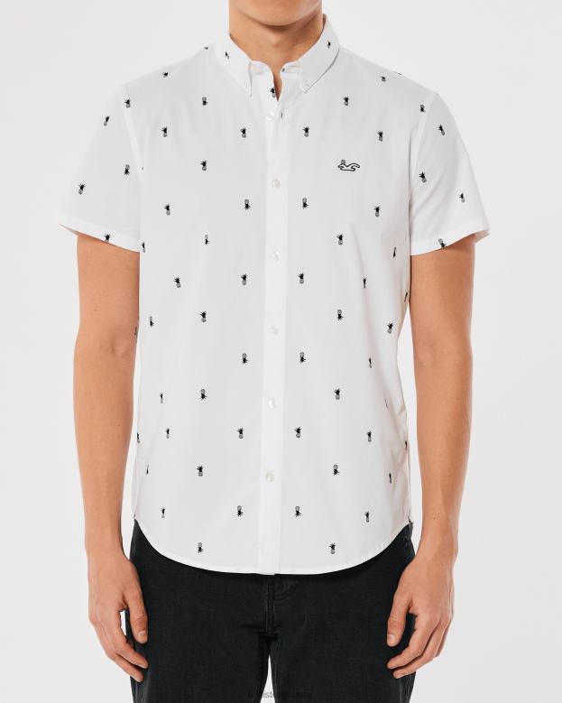 Tops Hollister Men Short-Sleeve Floral Button-Through Shirt 48820824 Sage Floral