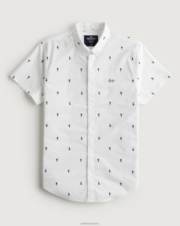 Tops Hollister Men Short-Sleeve Floral Button-Through Shirt 48820824 Sage Floral