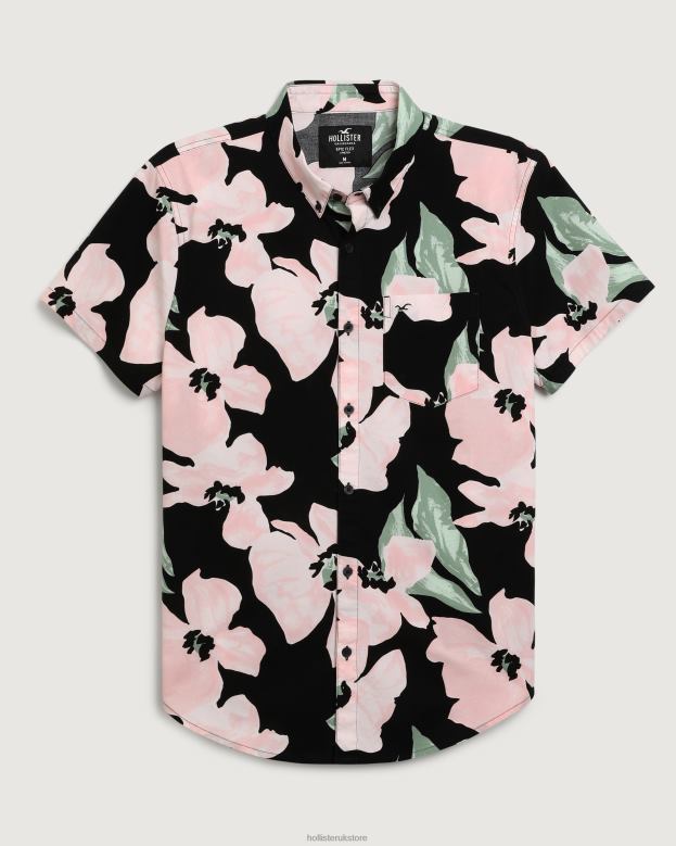Tops Hollister Men Short-Sleeve Floral Shirt 48820958 Black Floral