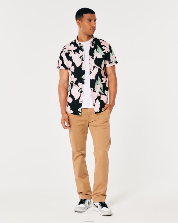Tops Hollister Men Short-Sleeve Floral Shirt 48820958 Black Floral