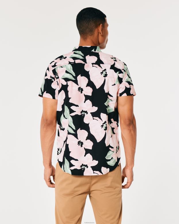 Tops Hollister Men Short-Sleeve Floral Shirt 48820958 Black Floral