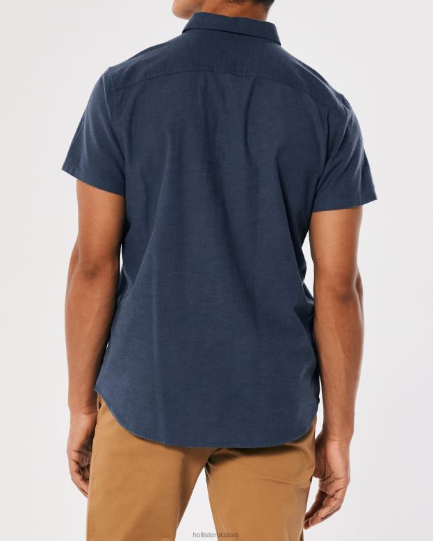 Tops Hollister Men Short-Sleeve Logo Icon Shirt 48820923 Navy