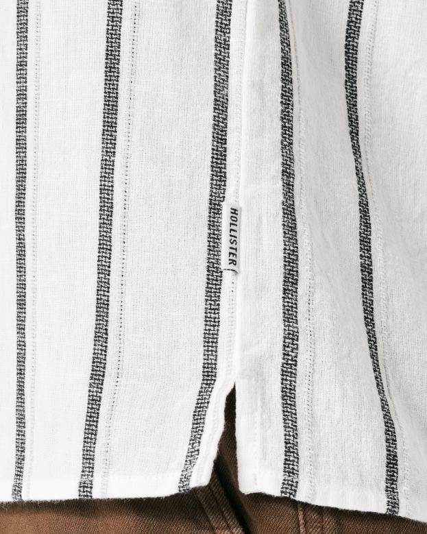 Tops Hollister Men Short-Sleeve Striped Shirt 488201039 White Stripe