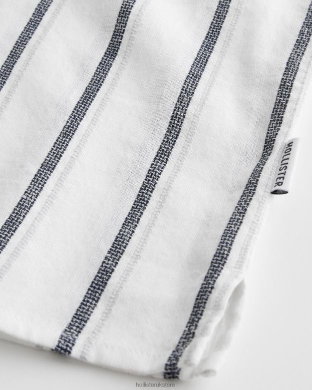 Tops Hollister Men Short-Sleeve Striped Shirt 488201039 White Stripe