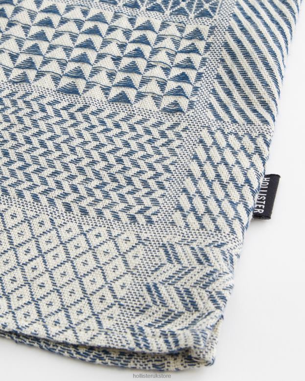 Tops Hollister Men Short-Sleeve Textured Pattern Shirt 48820830 Med Blue Pattern