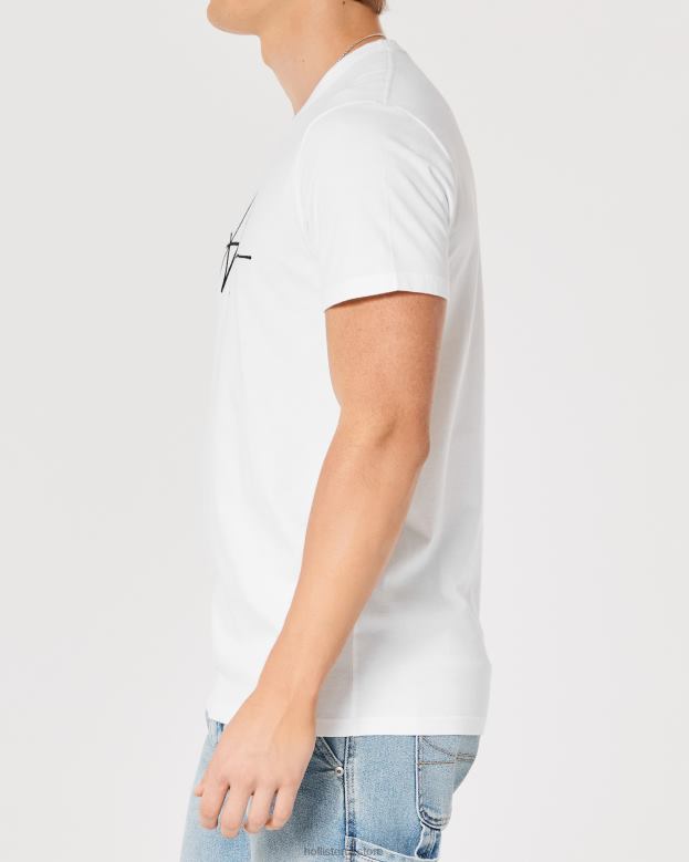 Tops Hollister Men Signature Logo Graphic Tee 48820851 White Signature