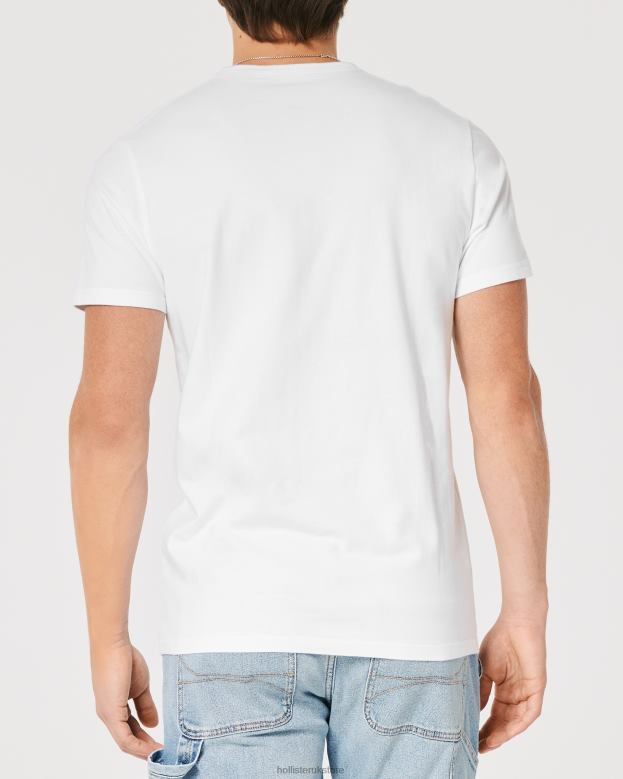 Tops Hollister Men Signature Logo Graphic Tee 48820851 White Signature