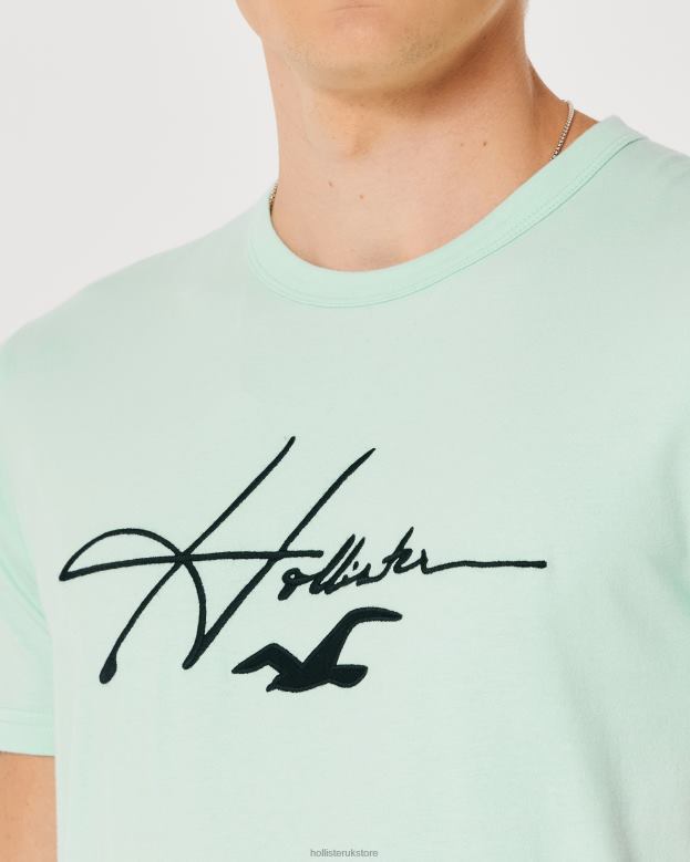 Tops Hollister Men Signature Logo Graphic Tee 48820927 Mint