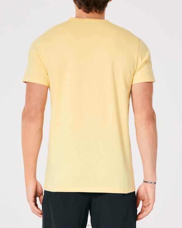 Tops Hollister Men Signature Logo Graphic Tee 48820995 Yellow