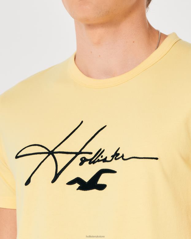 Tops Hollister Men Signature Logo Graphic Tee 48820995 Yellow