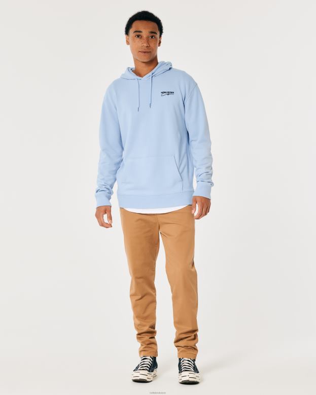 Tops Hollister Men Signature Logo Hoodie 48820816 Light Blue