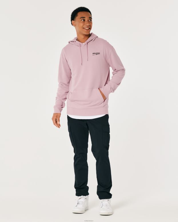 Tops Hollister Men Signature Logo Hoodie 48820832 Dark Pink