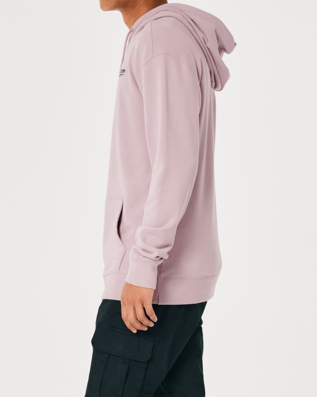 Tops Hollister Men Signature Logo Hoodie 48820832 Dark Pink