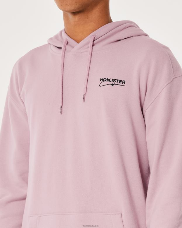 Tops Hollister Men Signature Logo Hoodie 48820832 Dark Pink