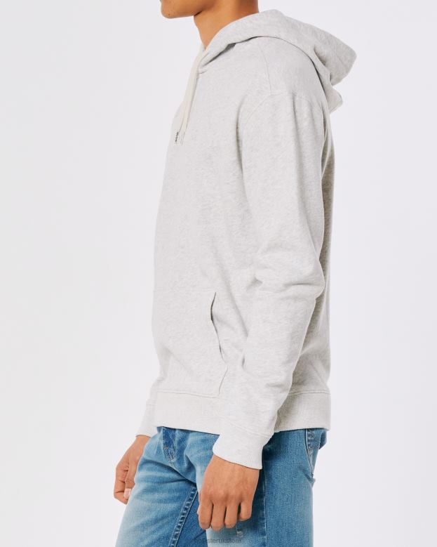 Tops Hollister Men Signature Logo Hoodie 48820839 Light Heather Grey