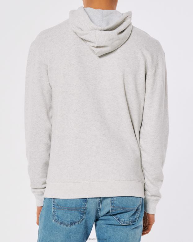 Tops Hollister Men Signature Logo Hoodie 48820839 Light Heather Grey