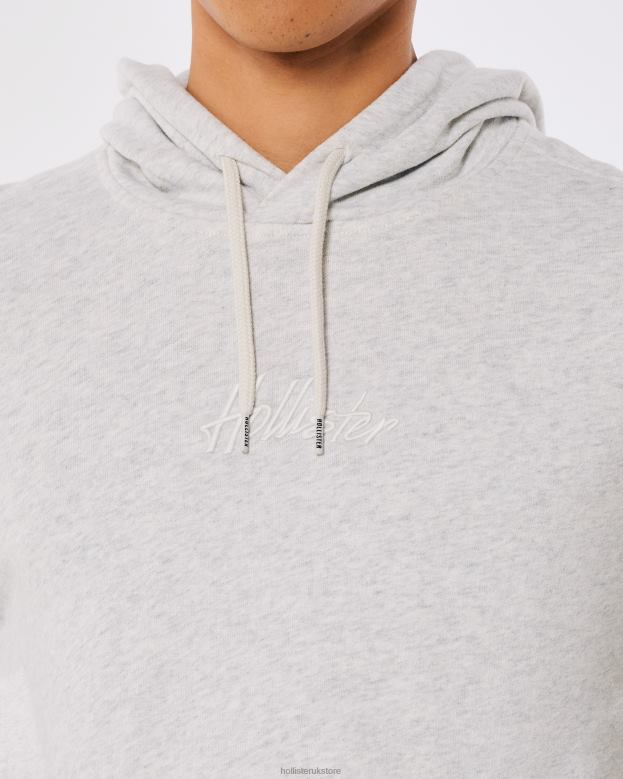 Tops Hollister Men Signature Logo Hoodie 48820839 Light Heather Grey