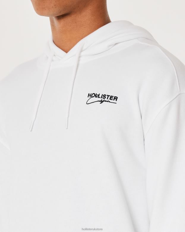 Tops Hollister Men Signature Logo Hoodie 48820871 White