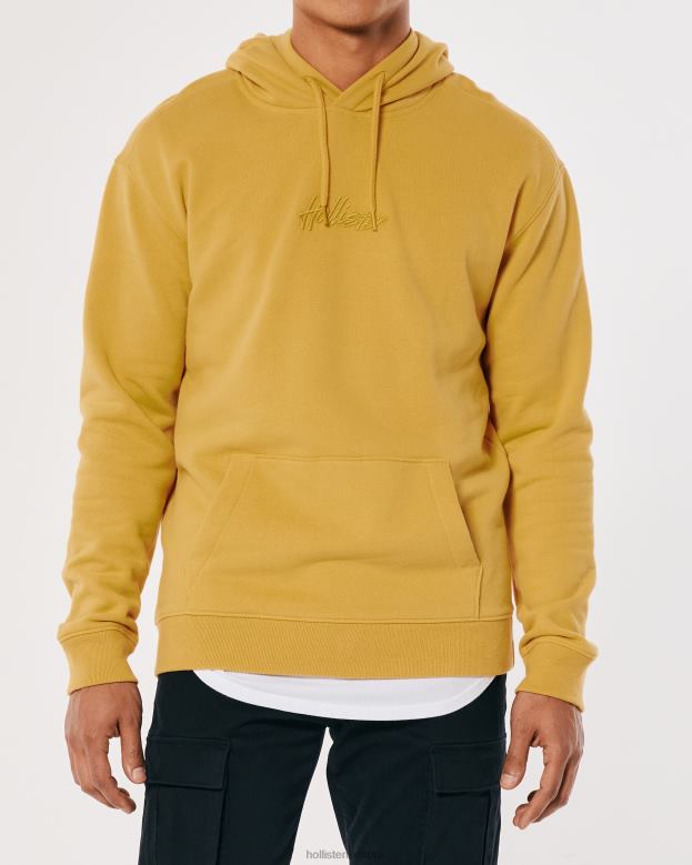 Tops Hollister Men Signature Logo Hoodie 48820872 Yellow