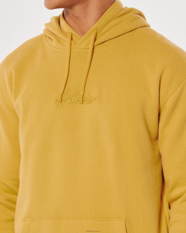 Tops Hollister Men Signature Logo Hoodie 48820872 Yellow