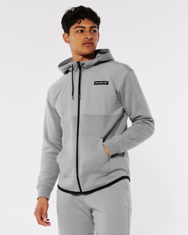 Tops Hollister Men Sport Full-Zip Hoodie 48820807 Grey